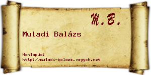 Muladi Balázs névjegykártya